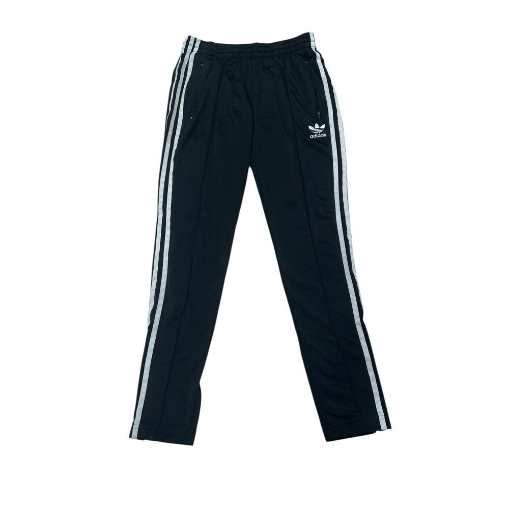 Adidas Originals Womens Track Pants Black White 3 Stripe Zip Pockets US S Tri